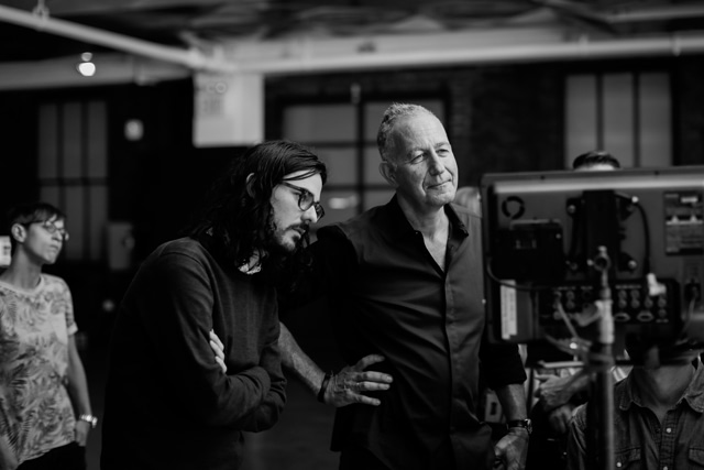 Ty Johnson and Nadav Kander collaborating on set in New York