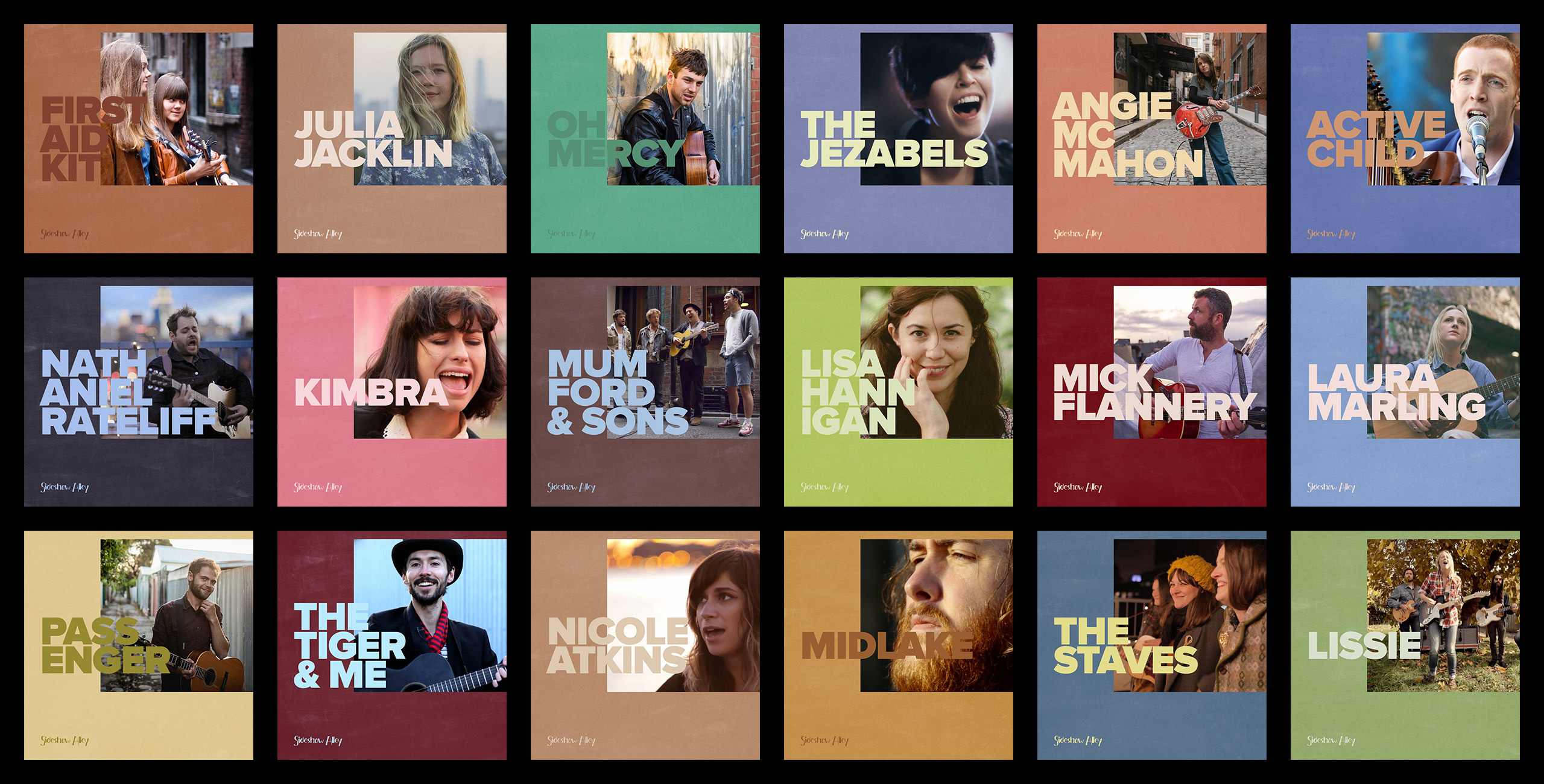 A featured selection of Sideshow Alley artists