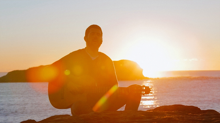 Nick Mulvey shot at sunset during the filming of his music video