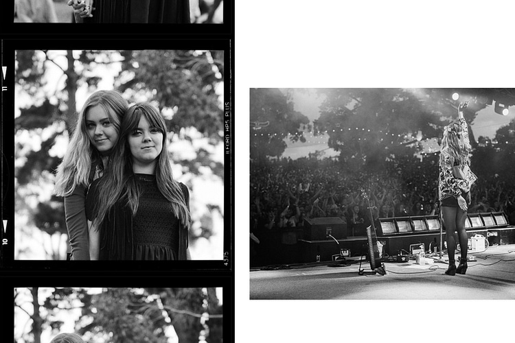First Aid Kit portrait shot on Rolleiflex camera and live onstage at the Golden Plains music festival